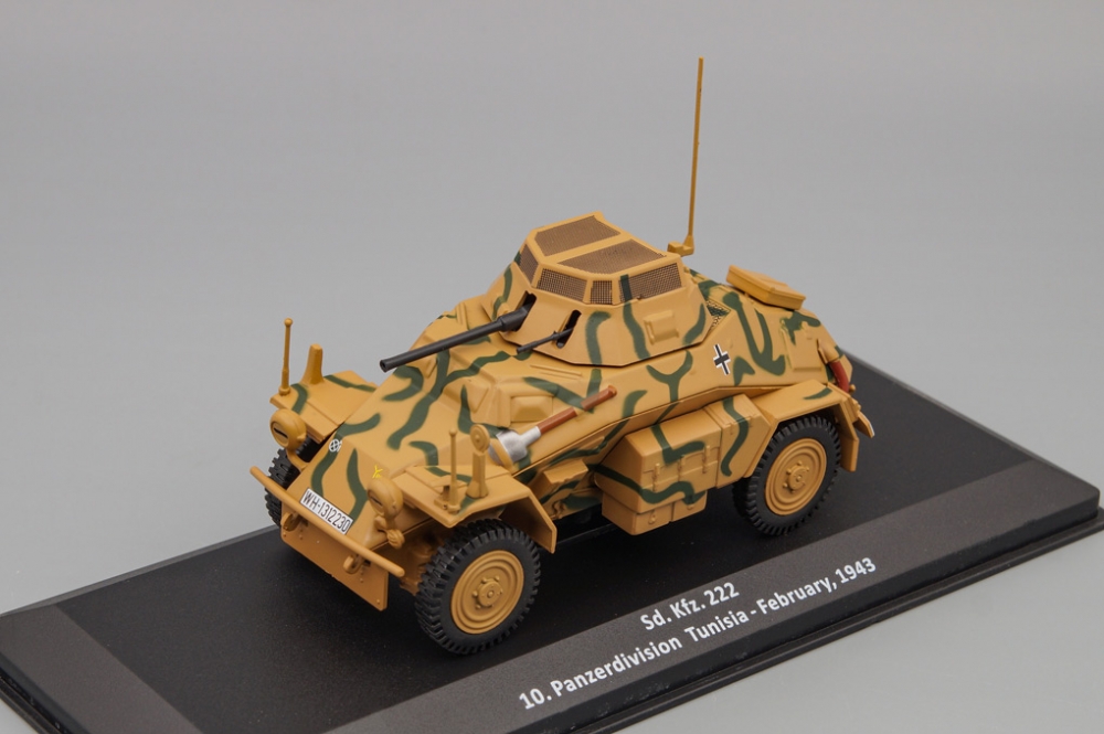 1:43 Sd. Kfz. 222 10. Panzerision Tunisia - February, 1943 из серии Samochody Wojskowe Ii Wojny Światowej - SW032