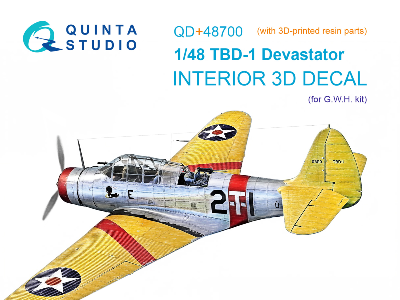 1:48 3D Декаль интерьера кабины TBD-1 Devastator (GWH) - QD48700