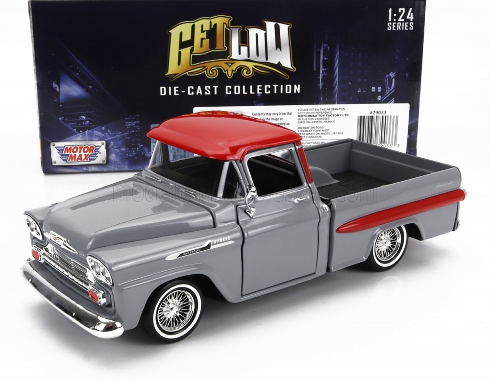 1:24 CHEVROLET Chevy Apache Fleetside Pick-up Custom (1958), Grey Red - 79033GREY