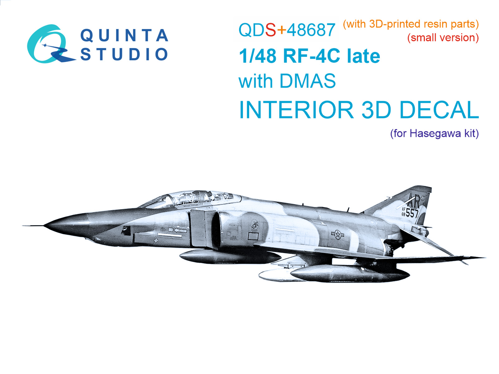 1:48 3D Декаль интерьера кабины RF-4C Phantom II (late с DMAS) (Hasegawa) (малая версия) (с 3D-печатными деталями) - QDS+48687