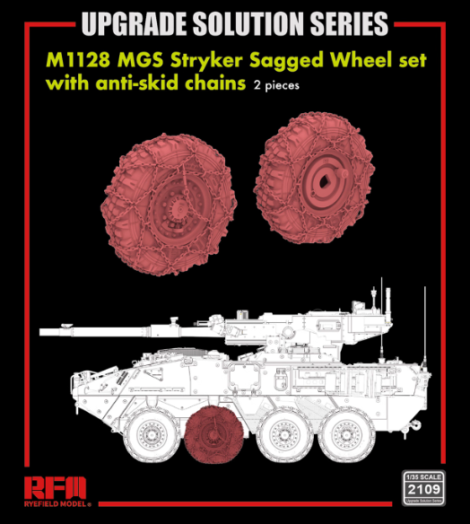 1:35 Колеса с цепями 3Д для M1128 MGS Stryker -2 шт - RM-2109