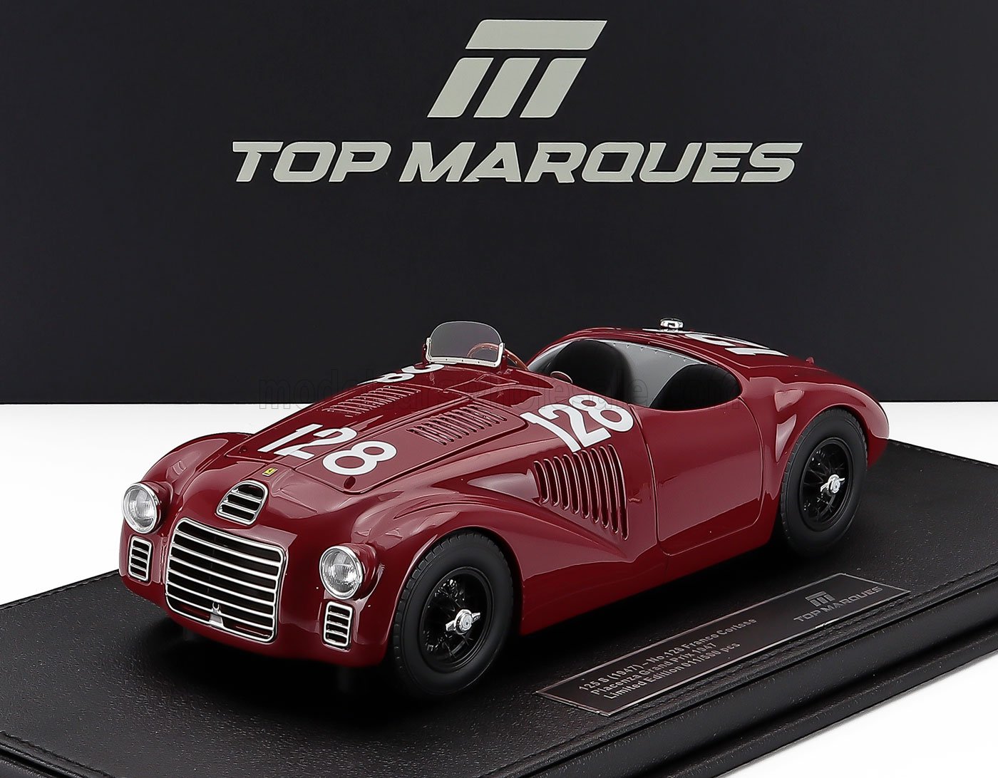 1:18 FERRARI 125s Spider №128 Circuito Di Piacenza Franco Cortese, Rosso Mugello (1947), red - TOP141B