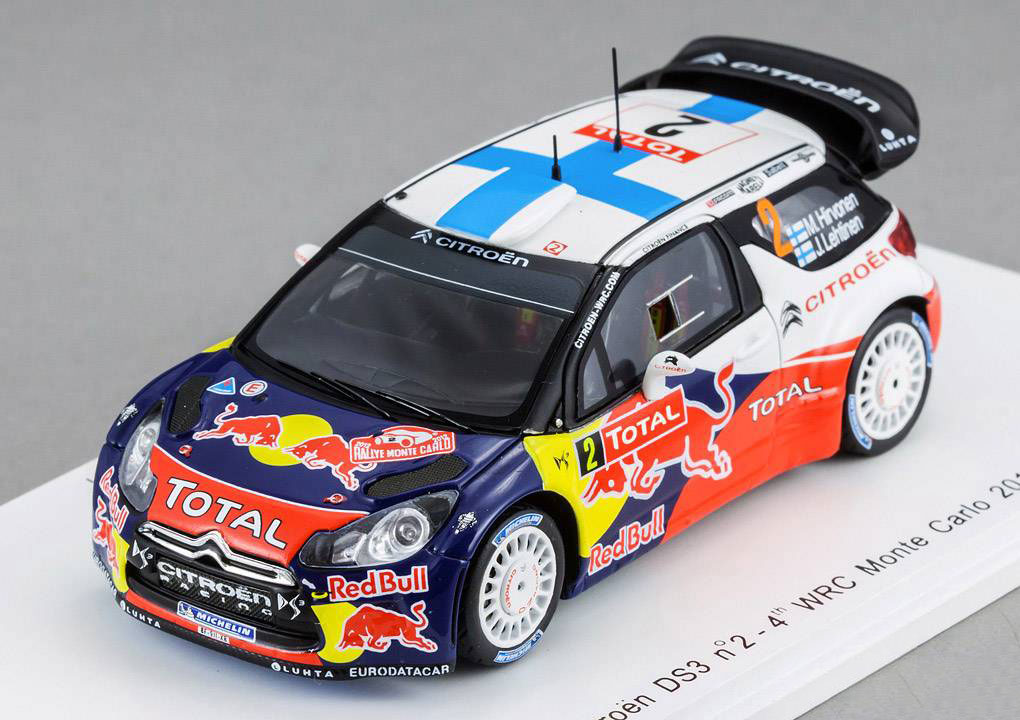 1:43 CITROEN DS3 WRC №2 4th Rally Monte-Carlo (Mikko Hirvonen - Jere Lehtinen) 2012, red - S3327