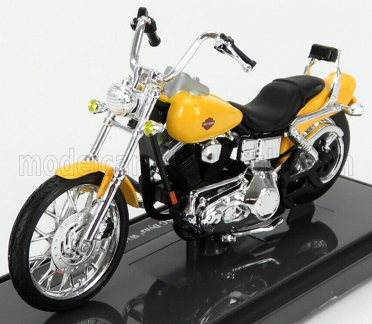 1:18 HARLEY DAVIDSON Fxdwg Dyna Wide Glide (2001), Yellow Black - 19139YB