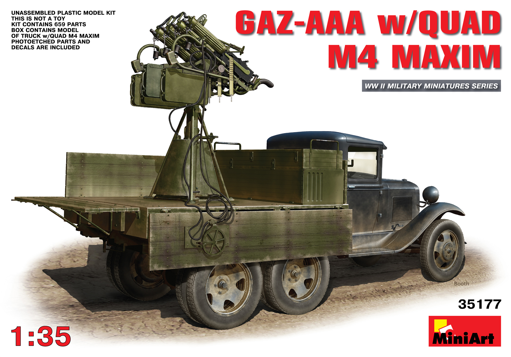 1:35 Сборная модель Автомобиль AAA w/QUAD M4 MAXIM - 35177
