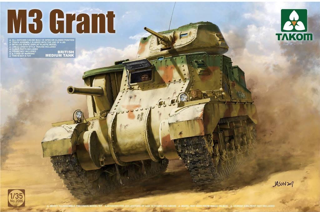 1:35 Сборная модель Британский средний танк M3 GRANT - 2086