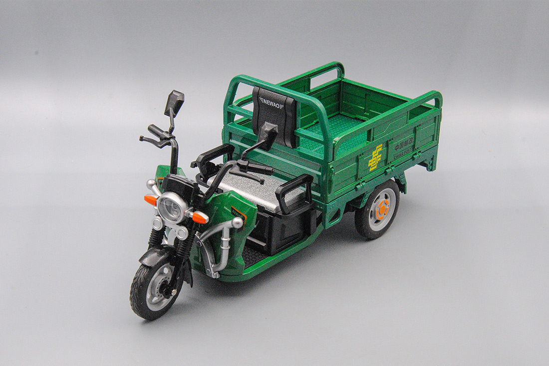 1:10 Трицикл электро (China POST), зелёный, 24 см - XA2450-GREEN
