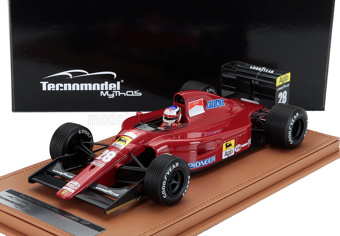 1:18 FERRARI F1 642 №28 British Gp With Rain Tires (with Pilot Figure) (1991) Jean Alesi, Red Black - TMD18-335A