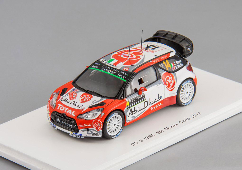 1:43 Citroen DS3 WRC #14 5th Monte Carlo 2017 Citroen Total Abu Dhabi WRT C. Breen - S. Martin - S5156