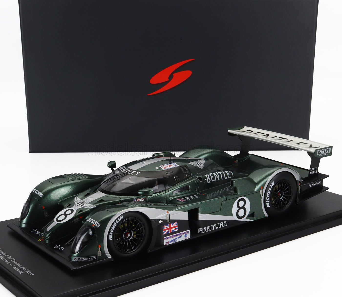 1:18 BENTLEY Exp Speed 8 4.0l Turbo V8 Team Bentley №8 2nd 24h Le Mans (2003) Johnny Herbert - David Brabham - Mark Blundell, Green Met - 18S837