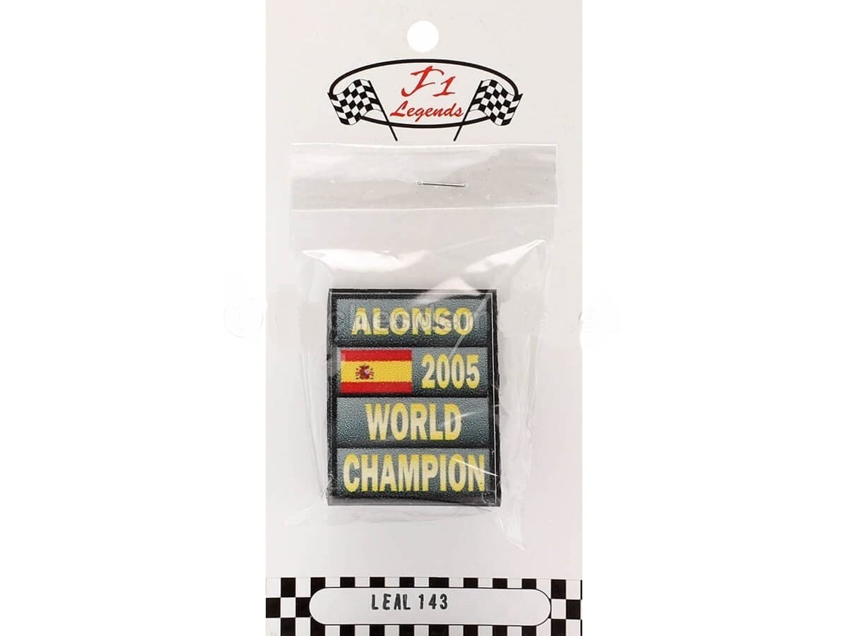 1:18 Табличка (пит-борд) Фернандо Алонсо Formula 1 World Champion (2005) - CTLE43001
