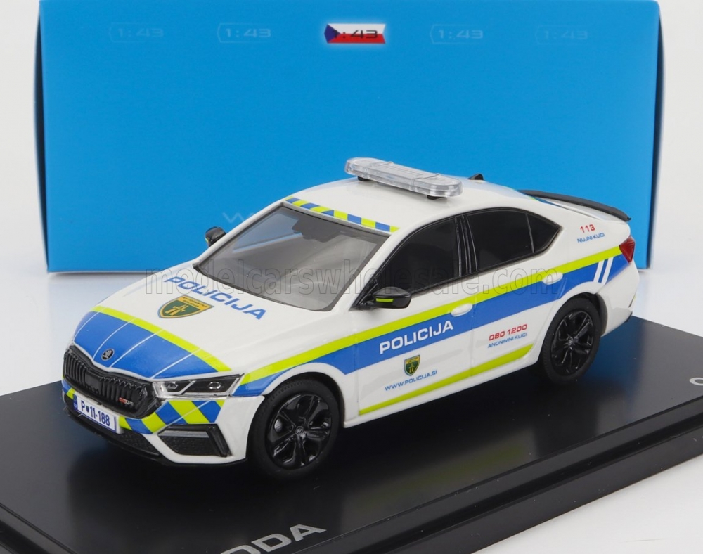 1:43 SKODA Octavia Iv Rs Policija (2020), White Blue Yellow - 037XA01