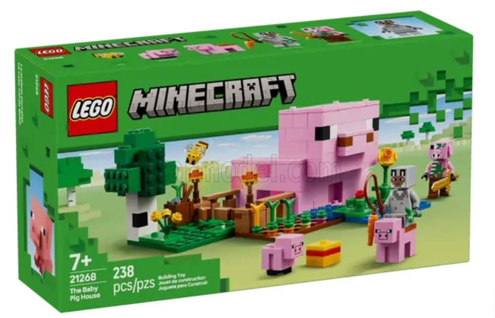 Сборная модель Lego Minecraft - The Baby Pig House - 238 штук - 21268