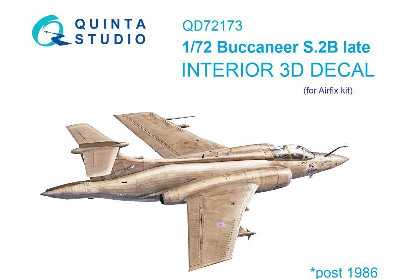 1:72 3D Декаль интерьера кабины Blackburn Buccanneer S.2B Late (Airfix) - QD72173