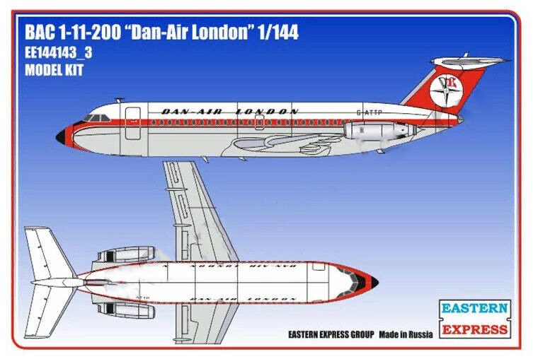 1:144 Сборная модель Авиалайнер BAC 1-11-200 DAN-AIR LONDON - 144143-3