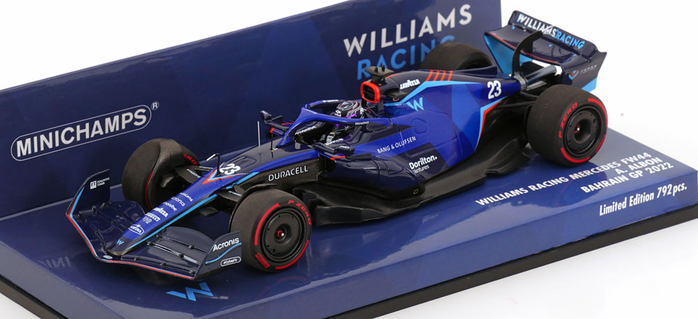 1:43 WILLIAMS F1 Fw44 Team Williams Racing №23 Bahrain Gp (2022) Alexander Albon, Blue - 417220123