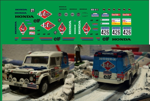 1:43 Набор декалей LAND ROVER 110 Honda Lee Cooper Dakar 1988 - U052