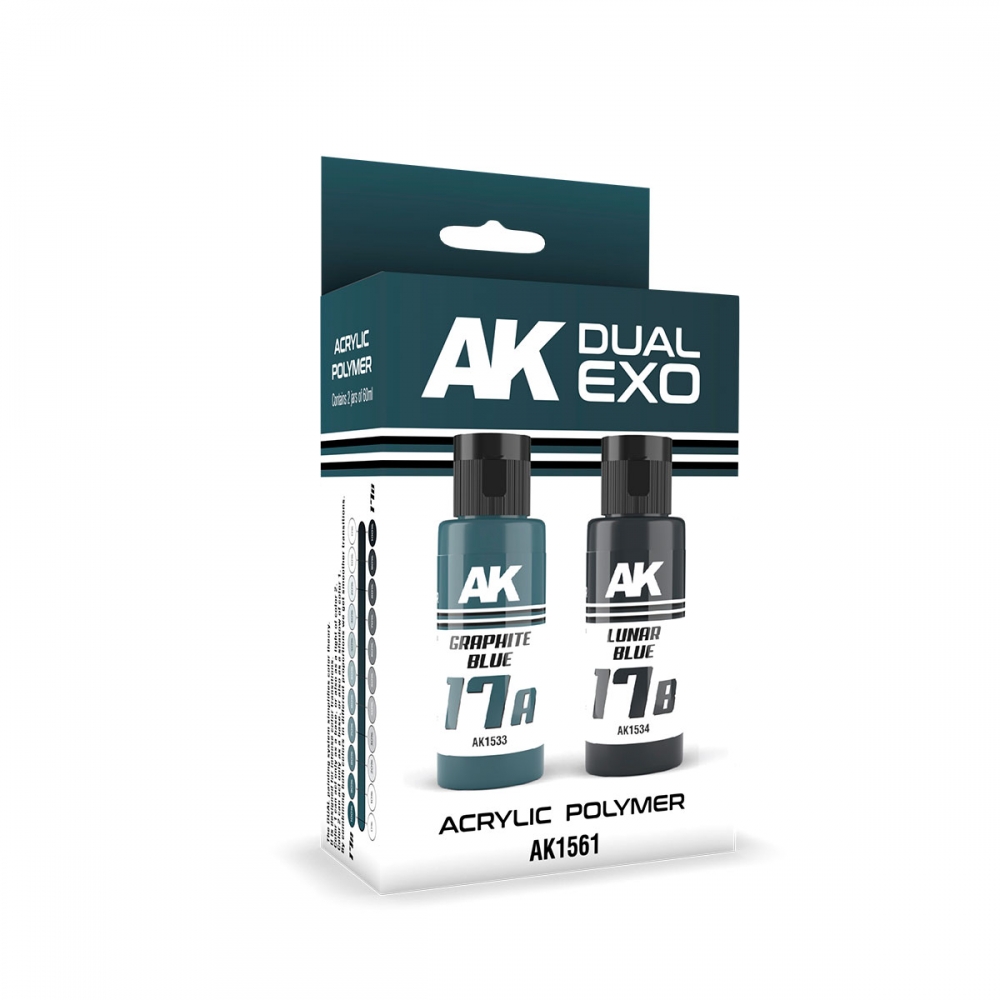 Набор акриловых красок GRAPHITE BLUE & LUNAR BLUE DUAL EXO Set, 60мл - AK1561