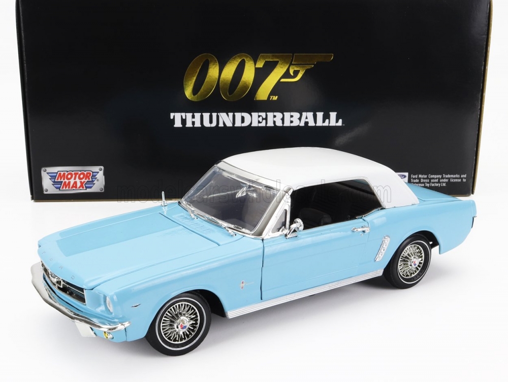 1:18 FORD Mustang Convertible Spider (1967) - 007 James Bond - Thunderball - Operazione Tuono, Light Blue White - 79834