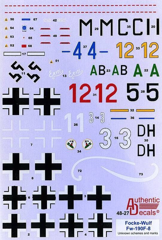 1:48 WWII Luftwaffe Focke-Wulf FW-190F-8 - AD4827