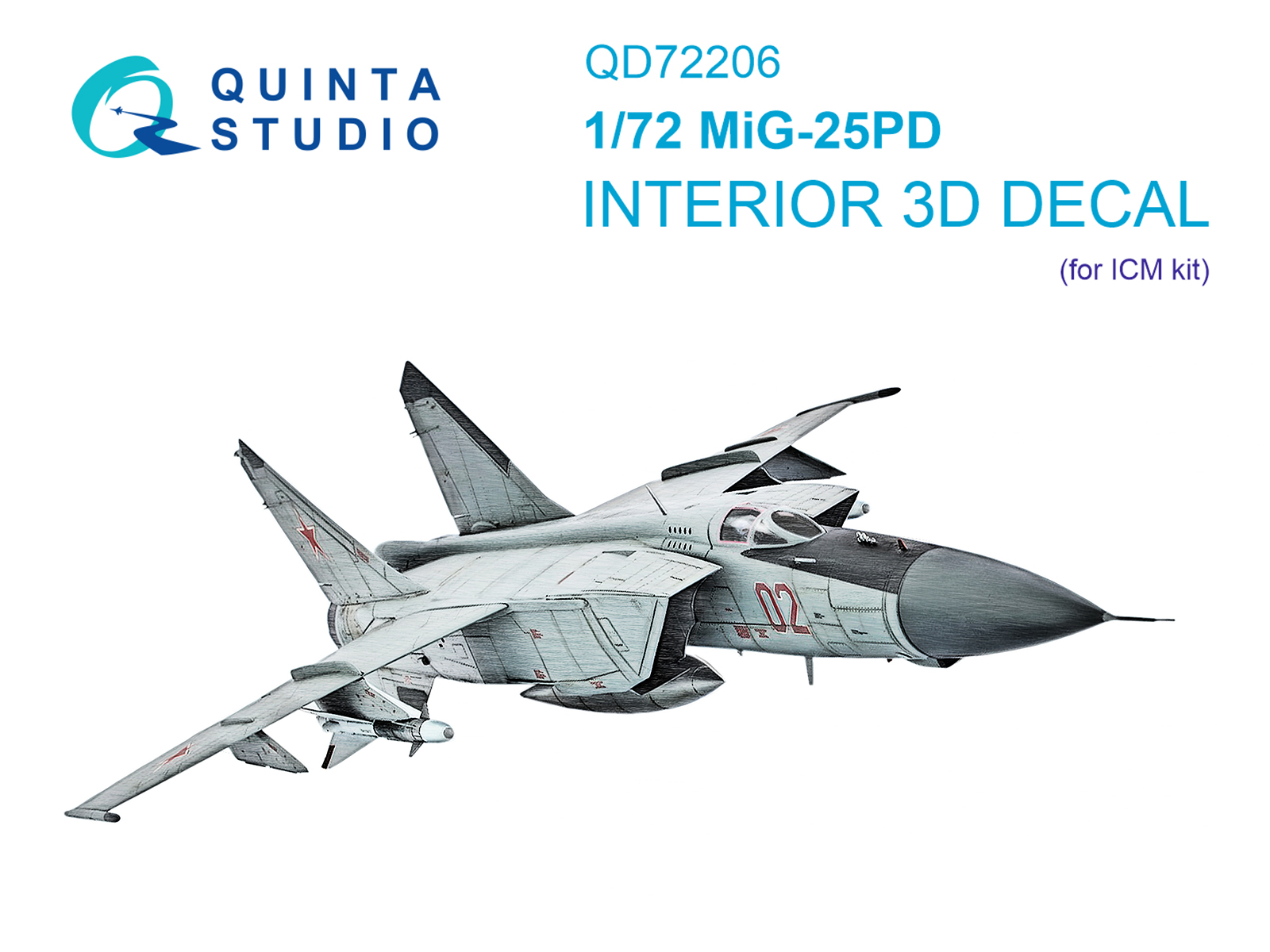 1:72 3D Декаль интерьера кабины МиГ-25ПД (ICM) - QD72206
