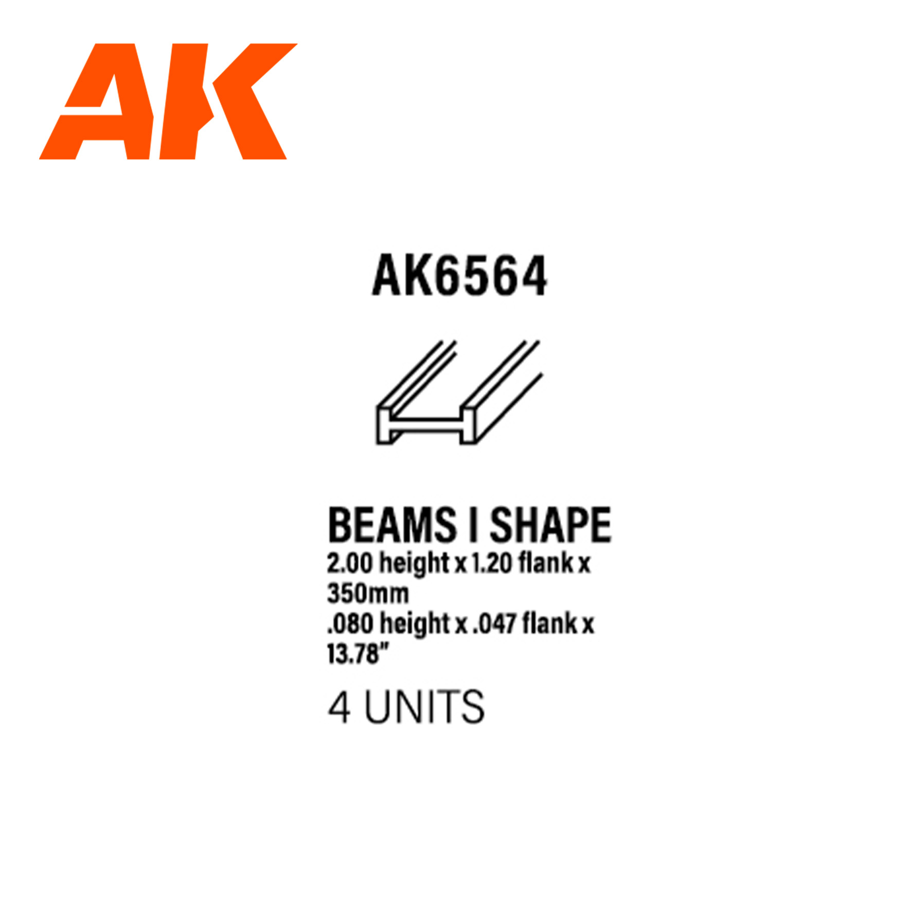 Балка 2.00 x 1.20 x 350 мм – стирол - (4 штуки) - AK6564