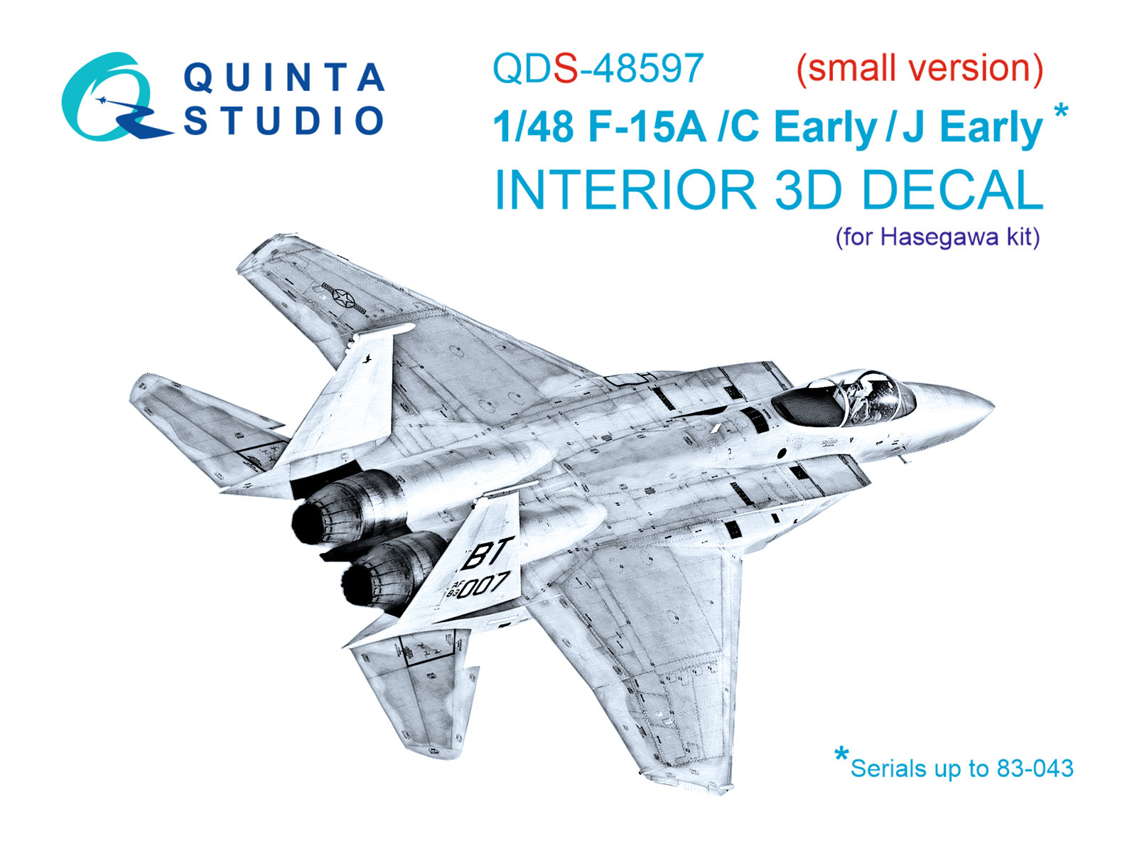 1:48 3D Декаль интерьера кабины F-15A/F-15C Early/F-15J Early (Hasegawa) (малая версия) - QDS-48597