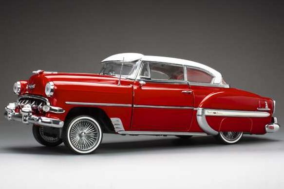 1:18 CHEVROLET Bel Air Hard Top Coupe Lowrider (with movable suspension) (1954), red - 1722