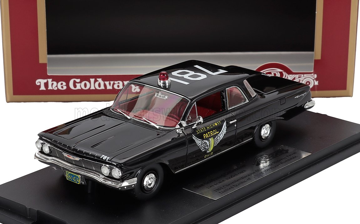 1:43 CHEVROLET Biscayne Ohio State Highway Patrol Police (1961), Black - GC097A