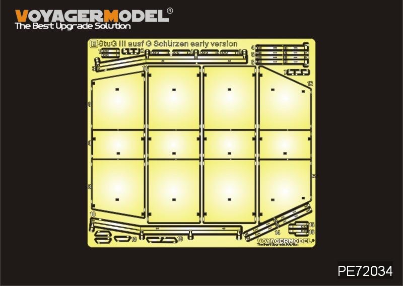 1:72 Фототравление WWII German StuG III ausf G Schurzen early version - PE72034