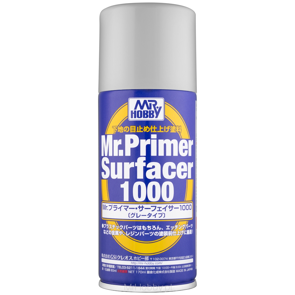 Краска грунтовка в баллончиках Mr.Primer Surfacer 1000,180мл. - B-524