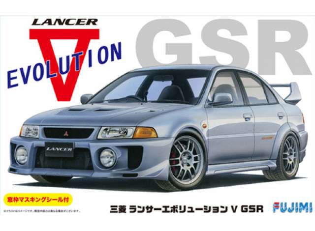 1:24 Сборная модель 1998 Mitsubishi Lancer Evolution V GSR w/ Window Frame Masking - 039190