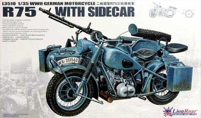 1:35 Сборная модель  WWII German BMW R75 - L3510