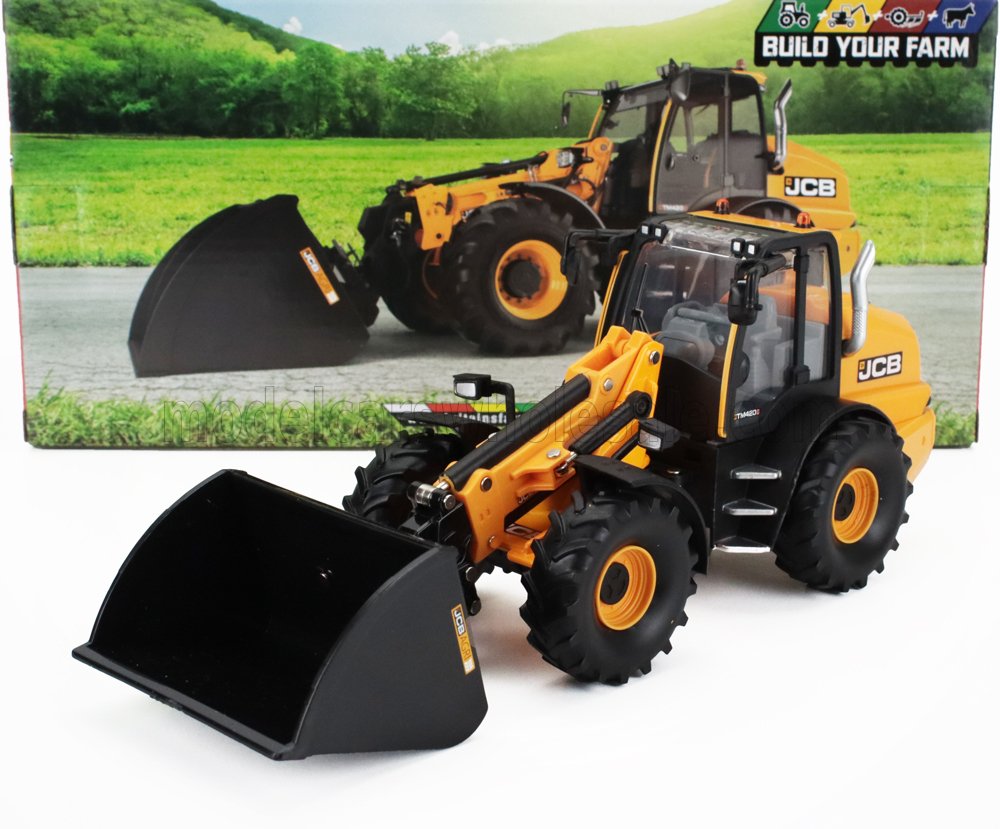 1:32 JCB Tm4205 Ruspa Gommata - Tractor Scraper, Yellow Black - 43372