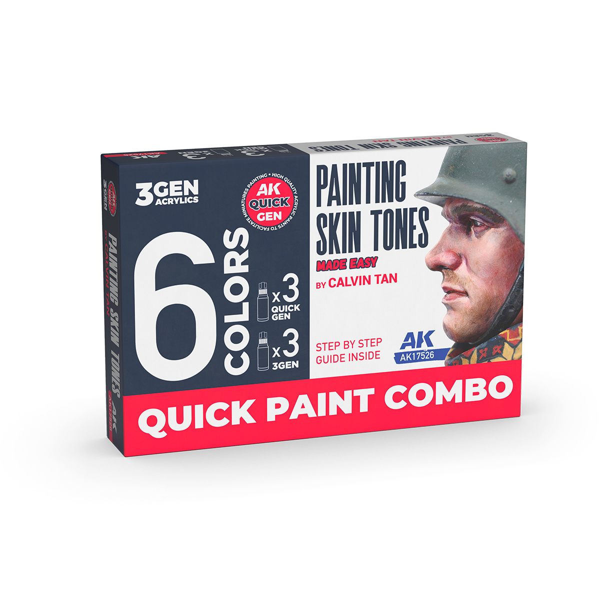 Набор красок для окрашивания тонов кожи / PAINTING SKIN TONES >> MADE EASY << BY CALVIN TAN - AK17526