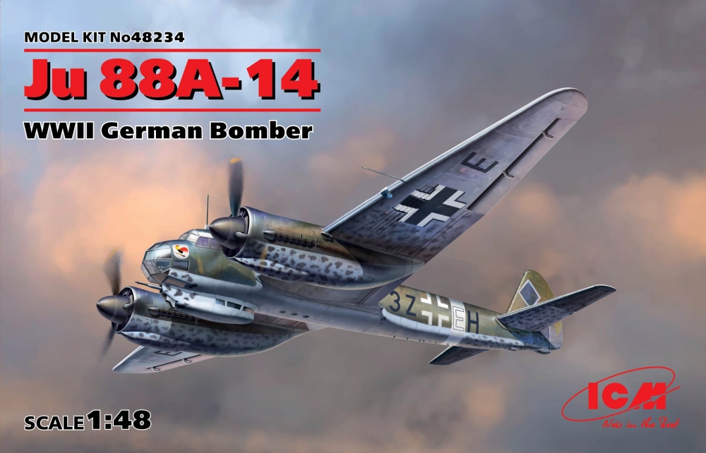 1:48 Сборная модель Германский бомбардировщик Ju 88A-14 - 48234