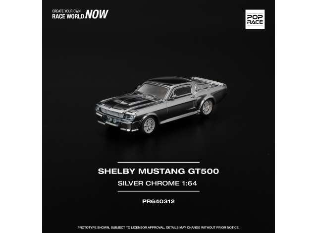 1:64 SHELBY Mustang GT500, silver chrome - PR640312