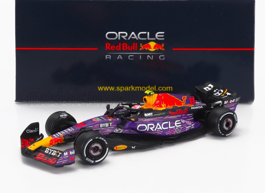 1:64 RED BULL F1 Rb19 Team Oracle Red Bull Racing №11 3rd Las Vegas Usa Gp (2023) Sergio Perez, Purple Yellow Red - Y357