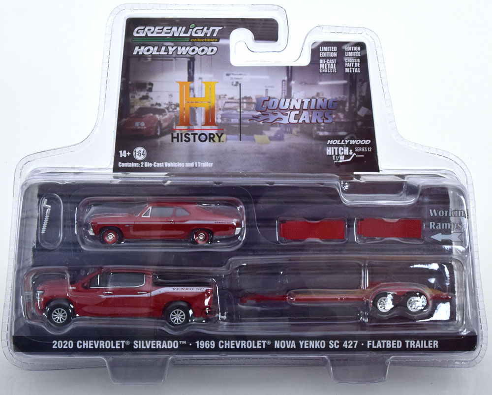 1:64 CHEVROLET Counting Cars Set Chevrolet Silverado Nova Yenko SC and Trailer - 31160C