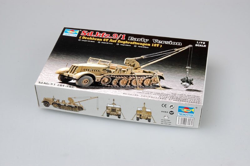 1:72 Сборная модель Немецкий 6-тонный кран на шасси Zugkraftwagen 18t (Sd.kfz.9/1 раннего выпуска) - 07253