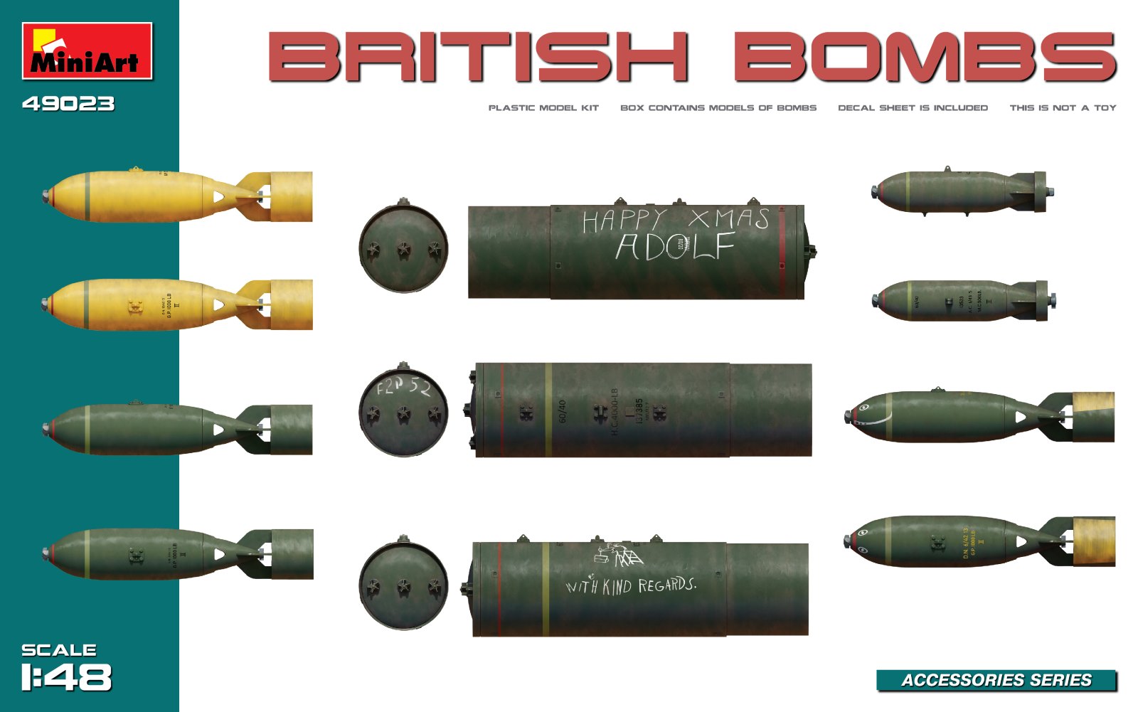 1:48 Сборная модель британские бомбы / British Military Bombs - 49023