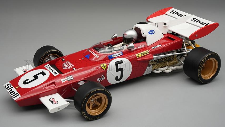 1:18 FERRARI F1 312b2 N 5 German Gp (with Pilot Figure) (1971) Mario Andretti - Con Vetrina - With Showcase, Red White - TMD18-315A