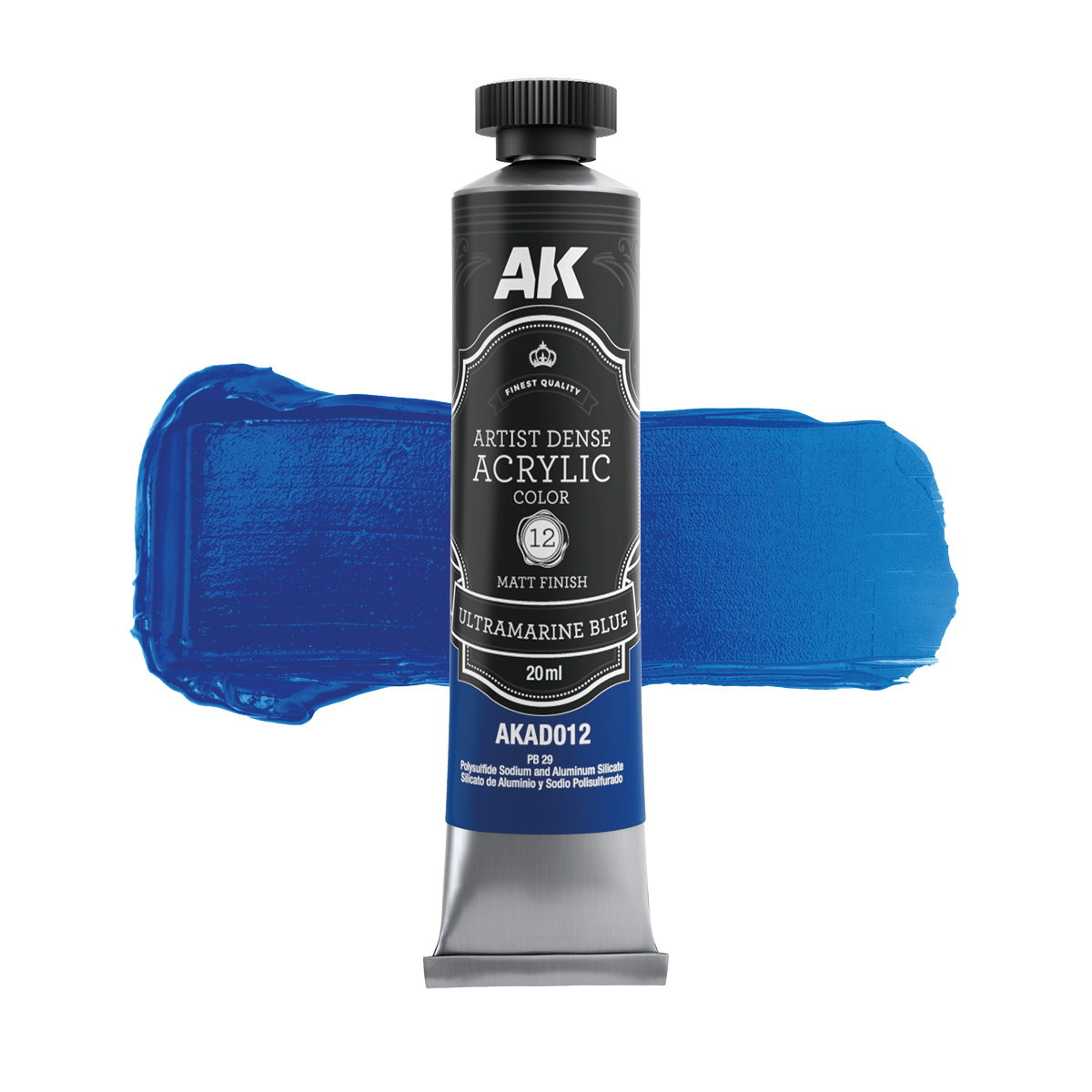 Краска акриловая ARTISTIC DENSE в тюбике - Ультрамариновый синий / ULTRAMARINE BLUE – ARTISTIC DENSE ACRYLIC COLOR, 20 мл - AKAD012