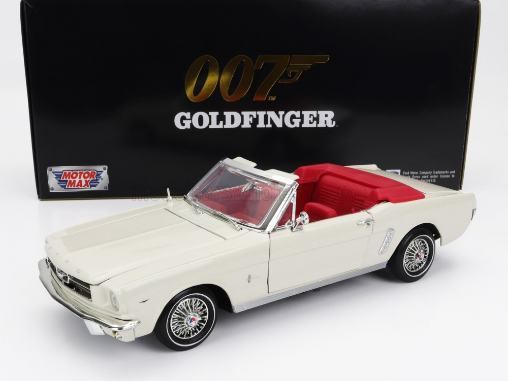 1:18 FORD Mustang Cabriolet Open (1964) - James Bond 007 - Goldfinger - Missione Goldfinger, White - 79833