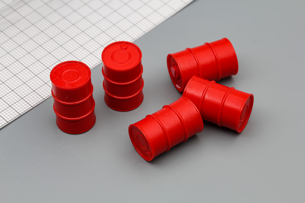 1:43 Аксессуары для моделей Бочка 200 л, красная, комплект из 5 штук - MAX-A034