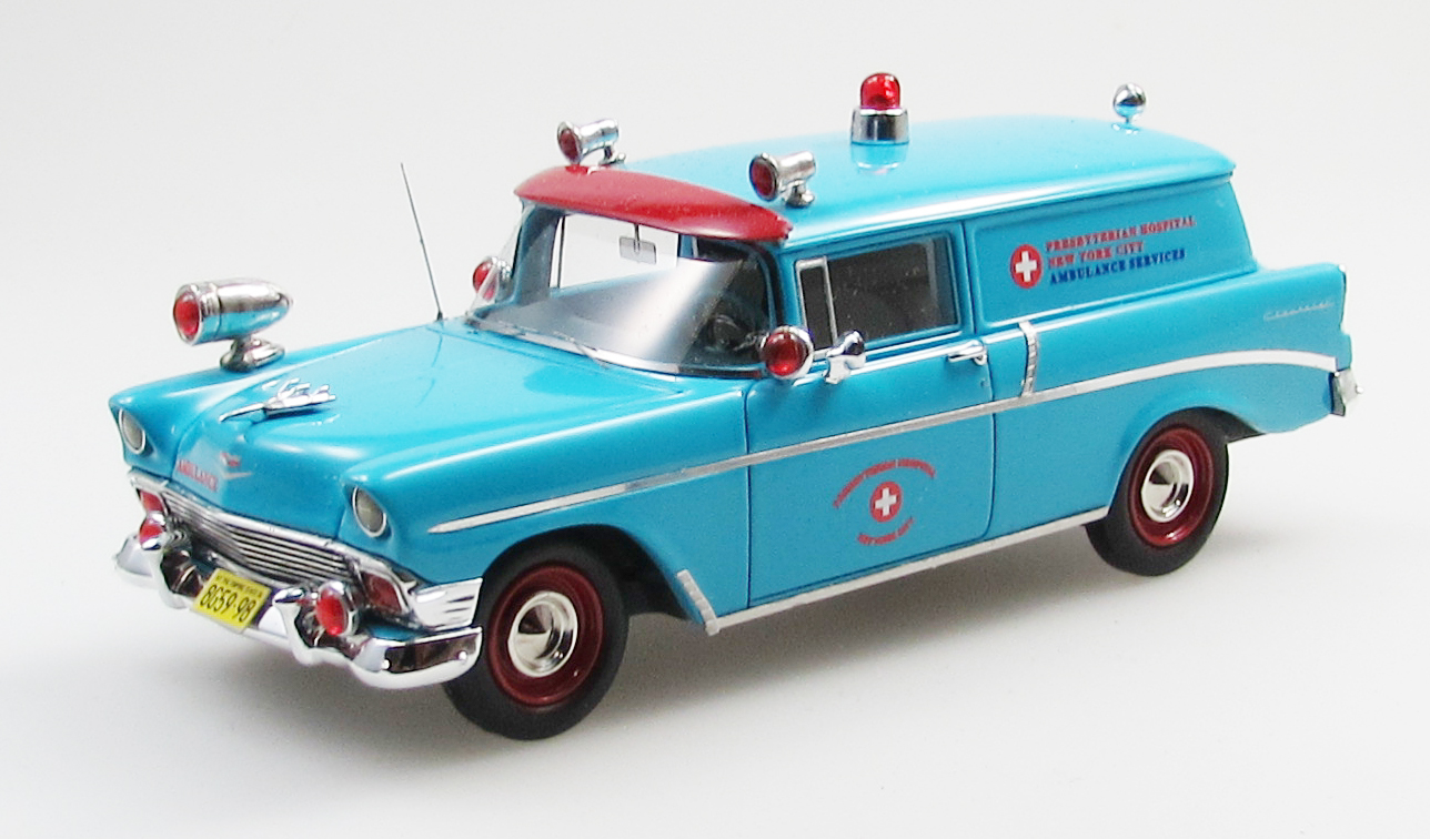 1:43 CHEVROLET 150 Panel Van ambulance (1956), blue - EMUS43079K