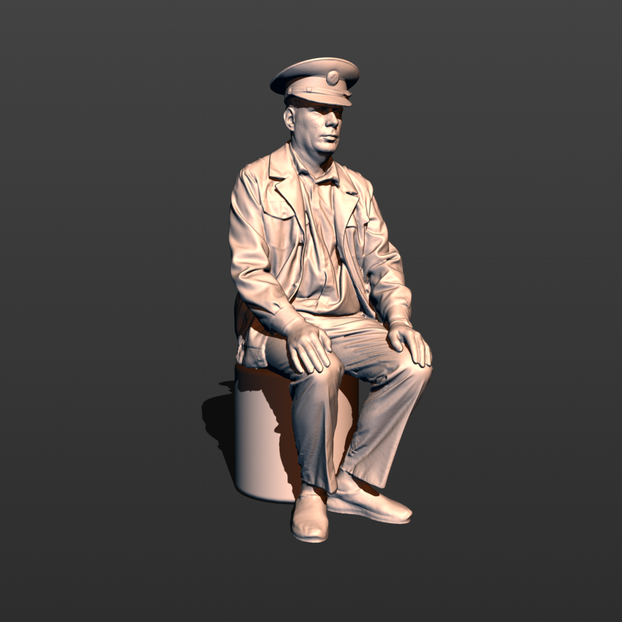 1:24 Фигура Вован машинист 2 (масштаб 1:24, окрашенная) - MPF24-913okr