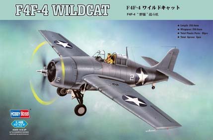1:48 Сборная модель Американский палубный истребитель-бомбардировщик F4F-4 Wildcat - 80328
