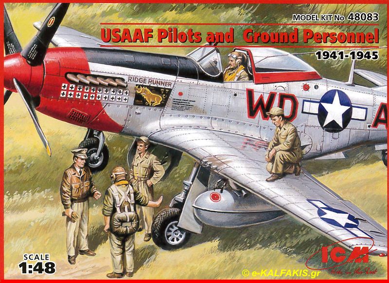 1:48 Сборная модель USAAF Pilots and Ground Personnel (1941-1945) - 48083