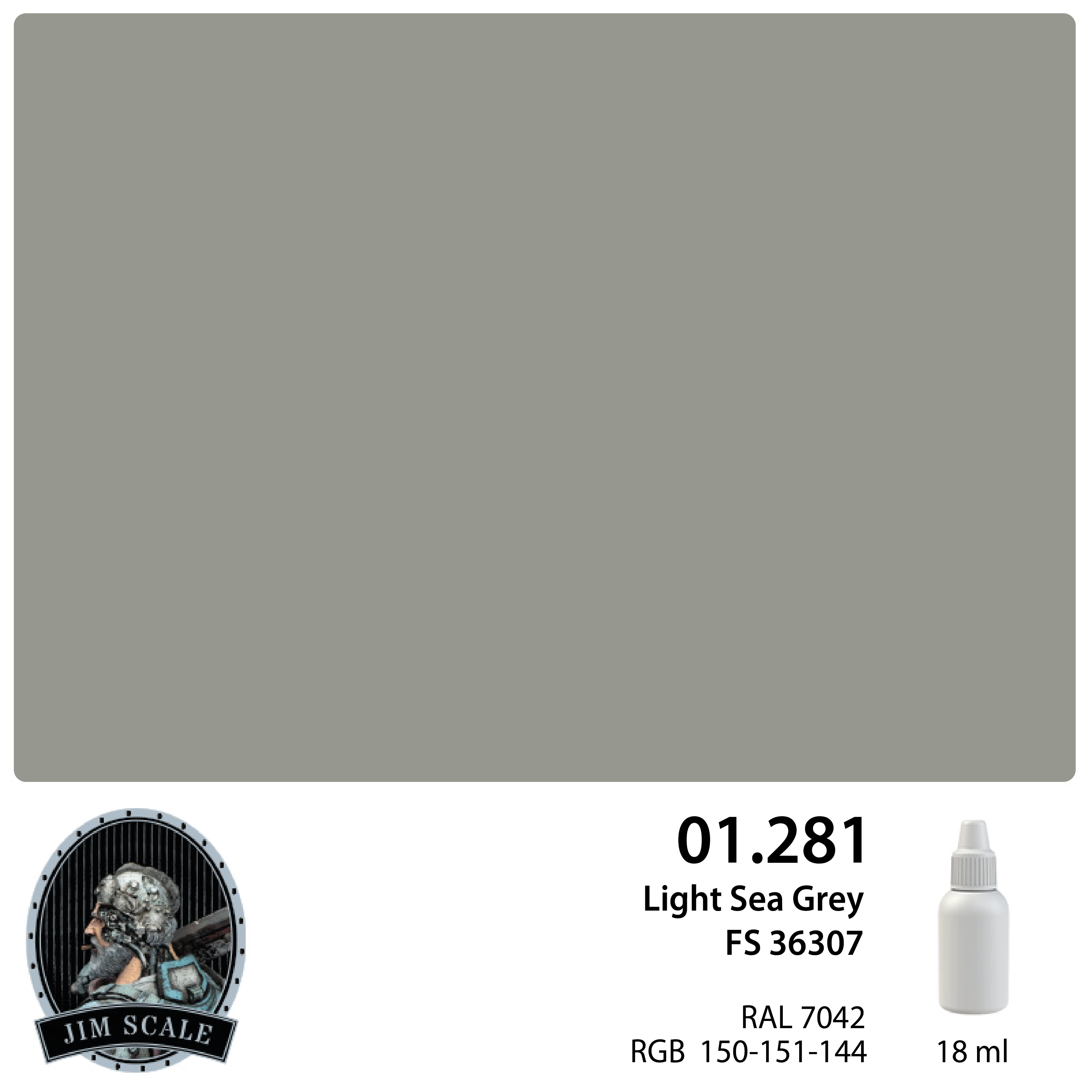 Краска акриловая под аэрограф Light Sea Grey FS 36307, 18мл - 01.281
